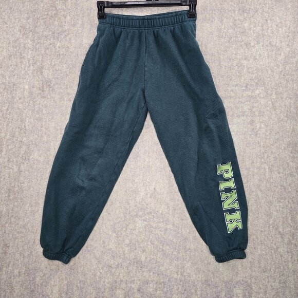 Victorias Secret Pink Womens Joggers S Green Fleece - Picture 1 of 6